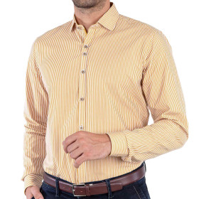 Chemise droite coton rayée col italien