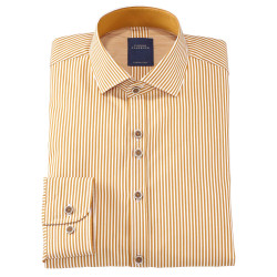 Chemise droite coton rayée col italien