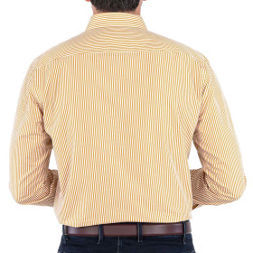 Chemise droite coton rayée col italien (3)