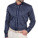 Chemise droite rayure nautique col boutonné