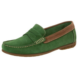 Mocassins Cuir Velours Carlson Vert
