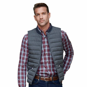 Veste matelassée sans manches, Taille : 50, Couleur : Gris, par l’Homme Moderne.