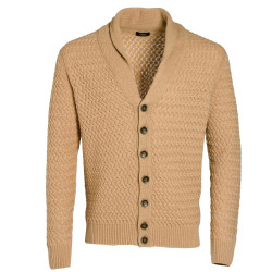 Gilet boutonné col châle