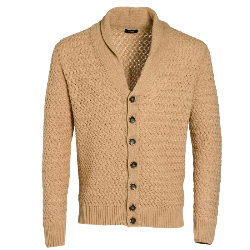 Gilet boutonné col châle