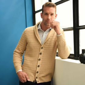 Gilet boutonné col châle