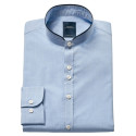 Chemise droite chambray col officier