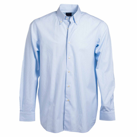 Chemise droite rayée col boutonné