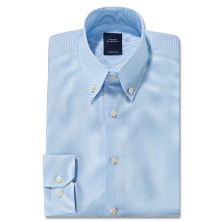 Chemise droite rayée col boutonné
