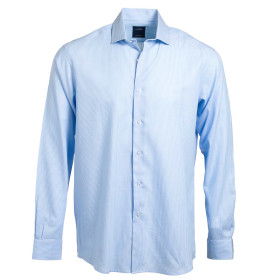 Chemise droite rayée col semi-italien