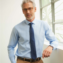 Chemise droite rayée col semi-italien