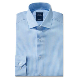 Chemise droite rayée col semi-italien