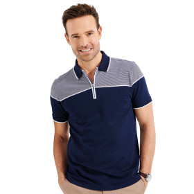 Polo Jacquard, Taille : M, Couleur : Marine, par l’Homme Moderne.