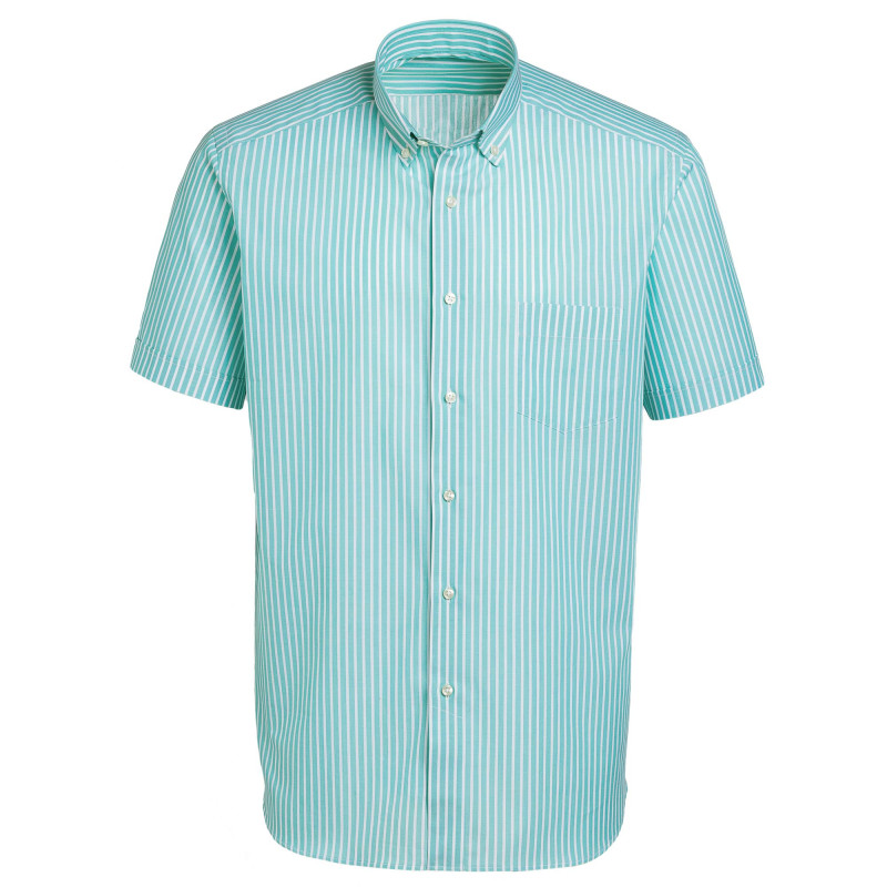 Chemisette droite popeline rayée col boutonné
