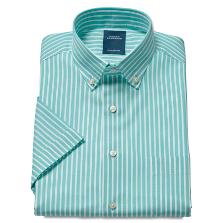 Chemisette droite popeline rayée col boutonné