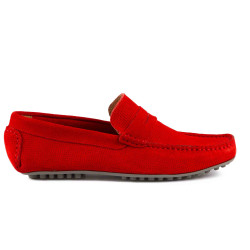 Mocassins cuir velours avec patte