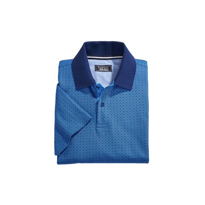Polo Mode Blue Line Géométrique