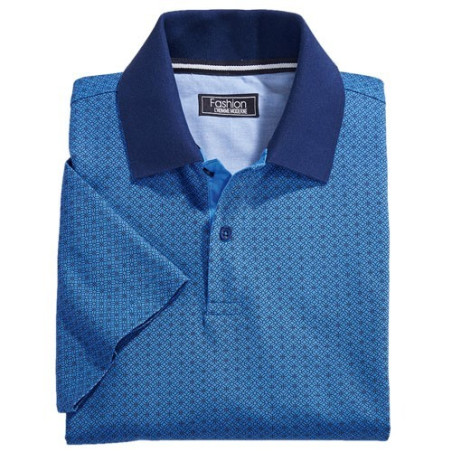 Polo Mode Blue Line Géométrique