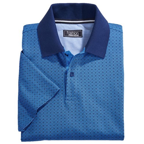 Polo Mode Blue Line Géométrique