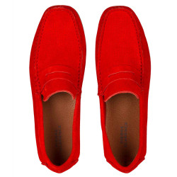 Mocassins cuir velours avec patte