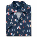 Chemisette droite en coton imprimé surf col plat