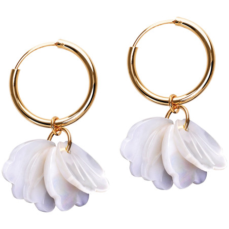 Les boucles d’oreilles pétales de nacre