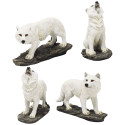Les 4 figurines loups blancs