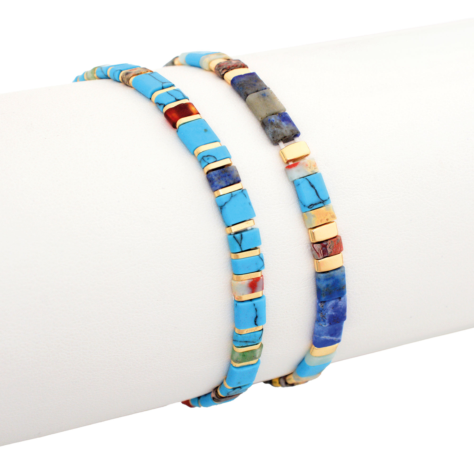 Lot de 2 bracelets pierres fines