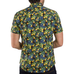 Chemisette droite imprimée citron col boutonné