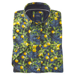 Chemisette droite imprimée citron col boutonné