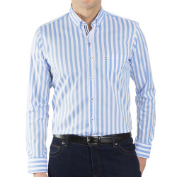 Chemise droite coton rayée...