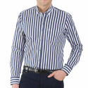 Chemise droite coton rayée nautique col boutonné