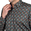 Chemise droite imprimé floral col boutonnage caché
