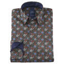 Chemise droite imprimé floral col boutonnage caché