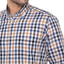 Chemise droite carreaux coton lin
