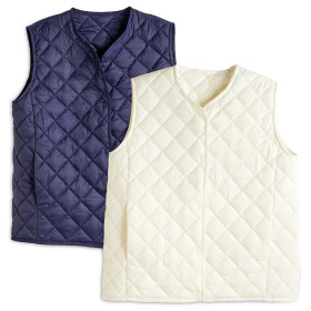 Doudounes matelassées - les 2, Taille : M (38/40), Couleur : Écru/Marine, par l’Homme Moderne.