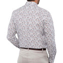 Chemise droite popeline imprimé floral col semi-italien