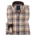 Chemise droite coton carreaux clan col boutonné