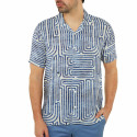 Chemisette droite viscose imprimé labyrinthe col bowling