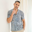 Chemisette droite viscose imprimé labyrinthe col bowling