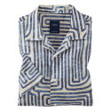 Chemisette droite viscose imprimé labyrinthe col bowling