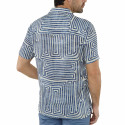 Chemisette droite viscose imprimé labyrinthe col bowling