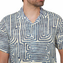 Chemisette droite viscose imprimé labyrinthe col bowling