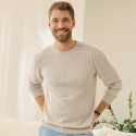 Pull torsadé coton lin