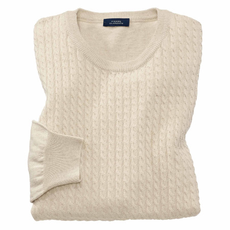 Pull torsadé coton lin