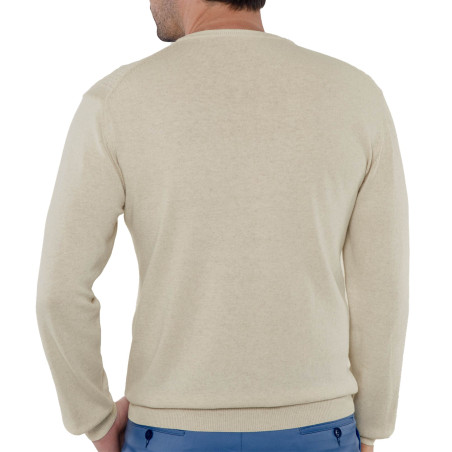 Pull torsadé coton lin
