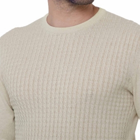 Pull torsadé coton lin