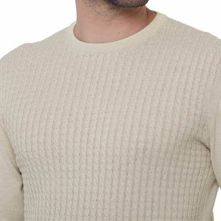 Pull torsadé coton lin