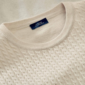Pull torsadé coton lin