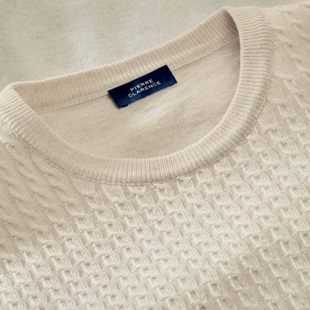 Pull torsadé coton lin