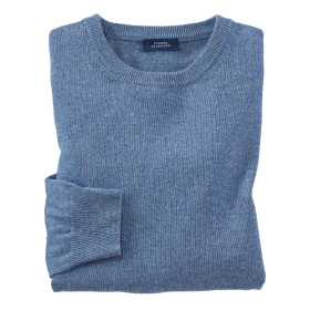 Pull coton lin col ras de cou